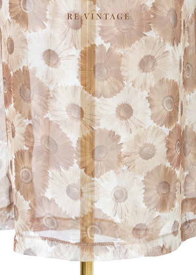 滿圖花花摩卡宗透膚雪紡長洋裝7