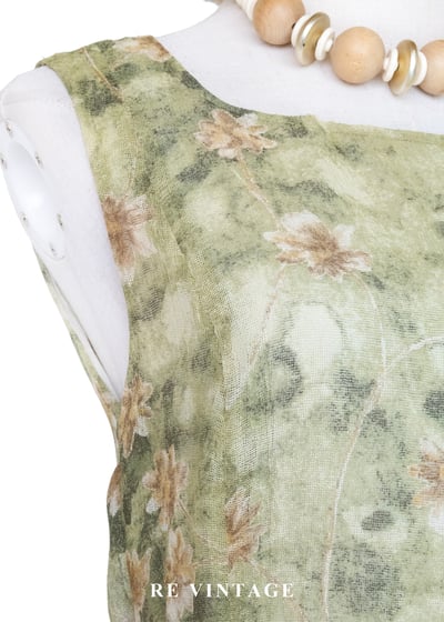 翠谷幽蘭渲染綠碎花長洋裝7