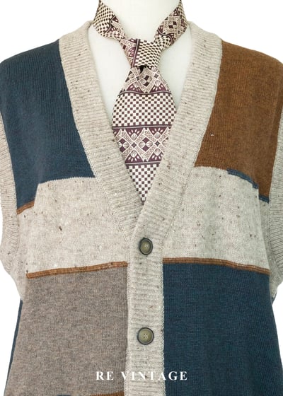 日本製 - 混色大色塊拼貼針織背心3