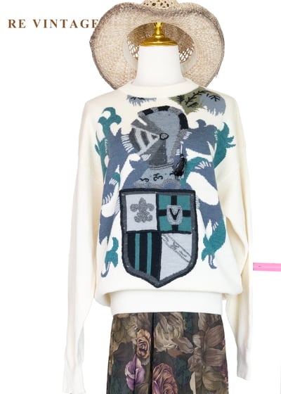 騎士中世紀徽章刺繡針織毛衣1