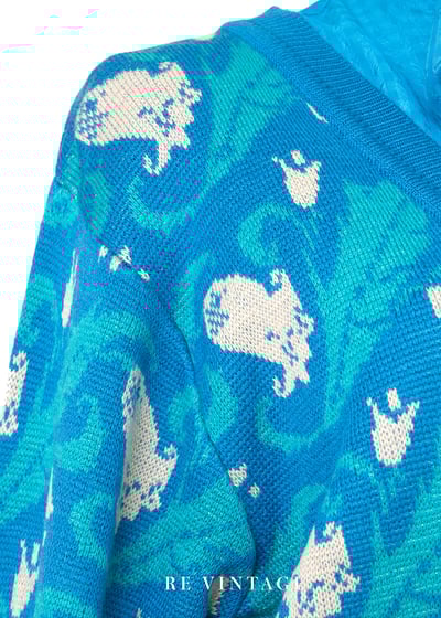 海水浴場藍藍的針織毛線衣外套5