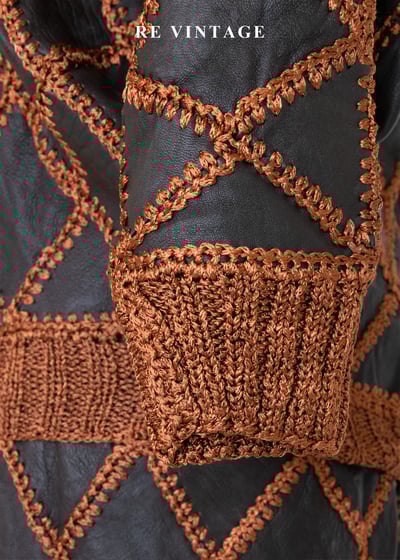 套裝組合 - 深橘鉤織皮菱格飛鼠秀上衣8