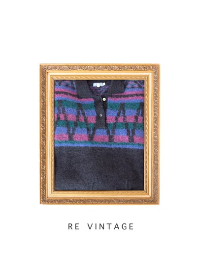 海馬毛桃粉藍可愛圖騰毛衣2