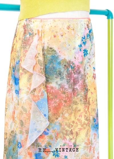 繽紛花花世界彈性中長裙5