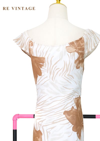 斑馬紋底荒漠玫瑰長洋裝12