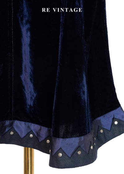 藍絨星光鉚釘短裙（27"）9