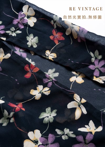 文藝小花透膚細肩帶長洋裝12