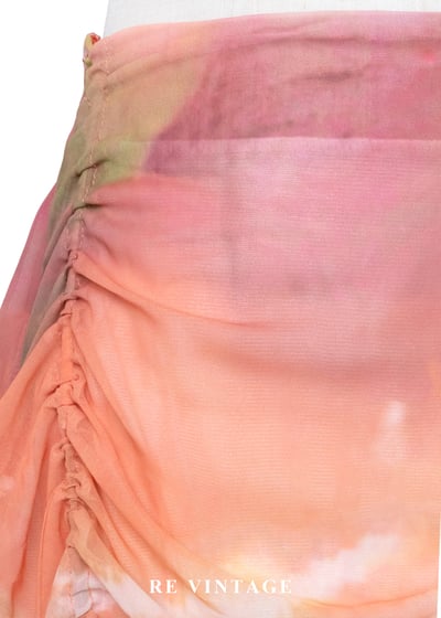 夕陽色的呼吸 - 暖橘渲染抽繩雪紡裙（27"）6