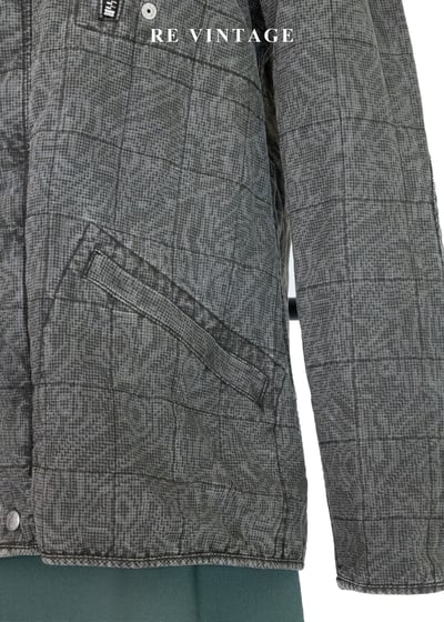 重磅水洗迷幻格紋硬挺夾克4