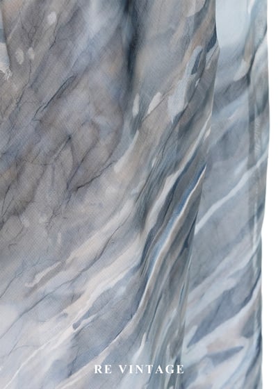 灰藍色水紋雪紡長裙（24-30"）7