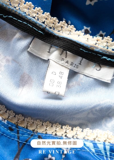 寶藍中式花語中長裙(26-30")11