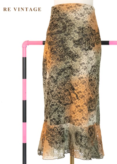 Moss 橘光蕾絲中長裙（28-31"）1