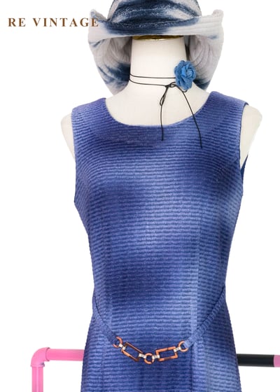 Blue Light in Motion 織紋藍染迷你洋裝7