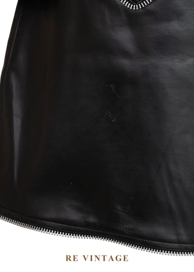 法國製 - 甜甜在心黑皮革愛心吊帶裙7