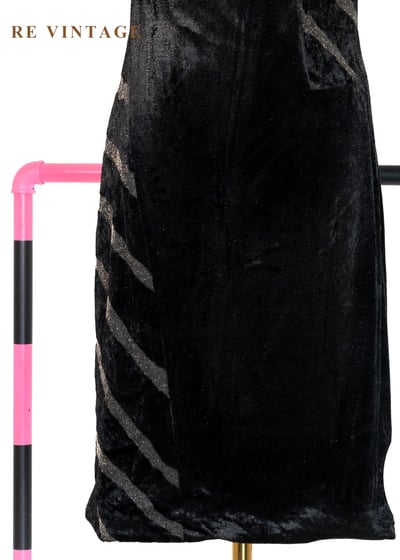 邊邊斑馬黑絨迷你洋裝4