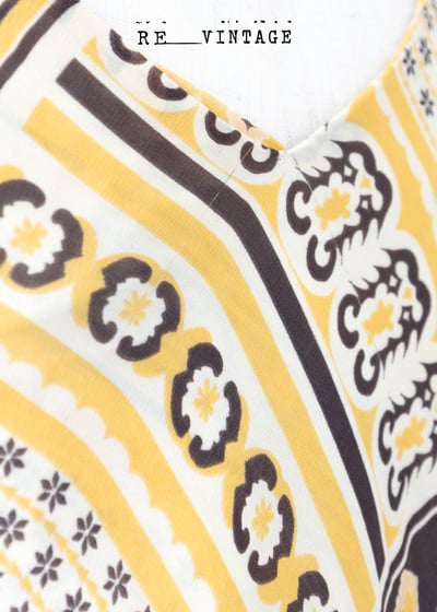 陽光暖黃色波希米雅圖騰長洋裝11