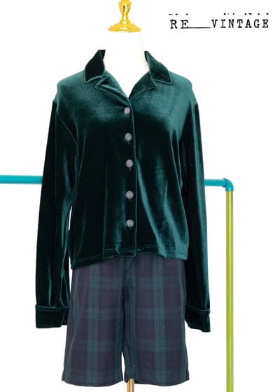 森林綠格紋五分短褲3