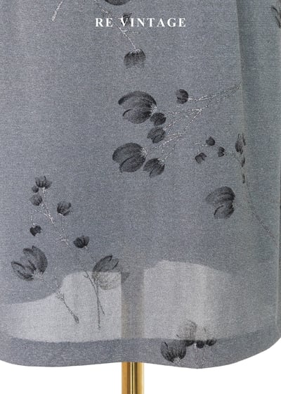 霧灰的花瓣與枝葉短裙(26")4