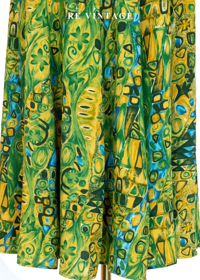 葉影壓縮鮮豔黃綠色長裙（26"）8