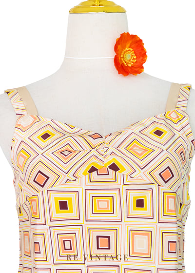 甜橘色跳格子夏日洋裝5