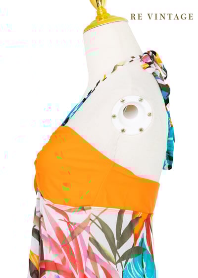 熱帶螢光夢境叢林透膚繞頸洋裝9