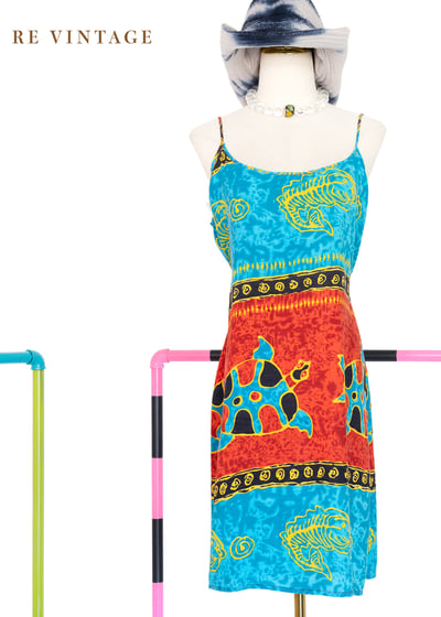 小烏龜の夏日旅行細肩帶洋裝1