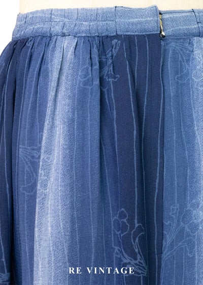 深夜花市漸層藍手繪花朵長裙（24-28"）10