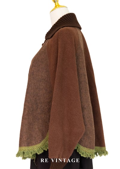 可可暖調落肩飛鼠袖設計感毛衣9