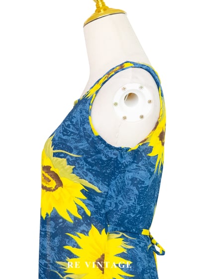 盛夏向日葵 - 海水藍無袖長洋裝8