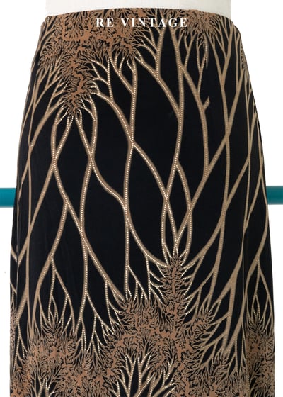 黑與金藤蔓黑長裙（25-30"）10