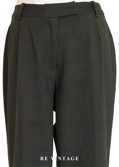 深苔綠活潑刺繡小花長褲（25"）3