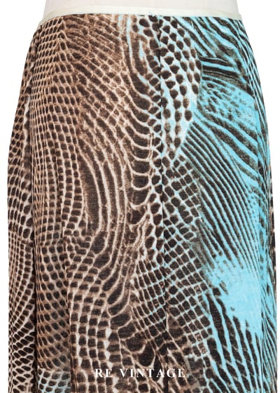 蛇紋錯位美感 - 湖水藍幻象及膝裙（24-29"）11