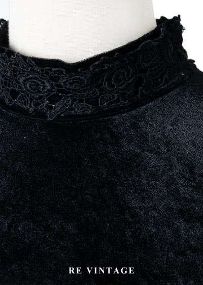 精緻玫瑰暗夜絨布背心5