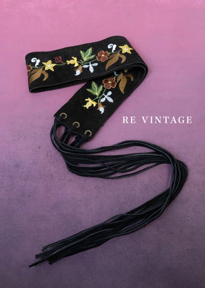 異國花園麂皮流蘇腰帶5