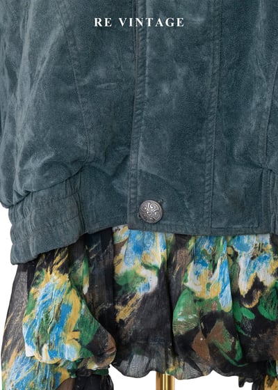 復古孔雀綠工裝夾克外套4