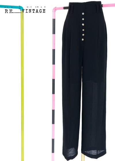 高腰寬版質感黑色長褲（24.5）1