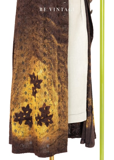 Yellow Brown Gradient 漂亮燒絨小花洋裝/長版背心16