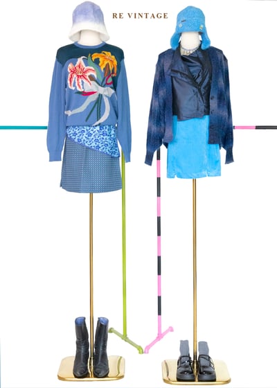 電光藍斜開拉鍊個性背心2