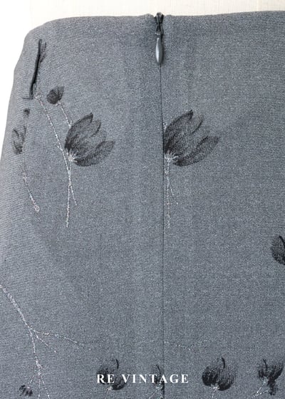 霧灰的花瓣與枝葉短裙(26")10