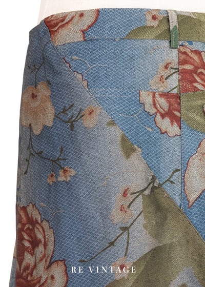 復古牡丹綠葉牛仔美裙（28"）12