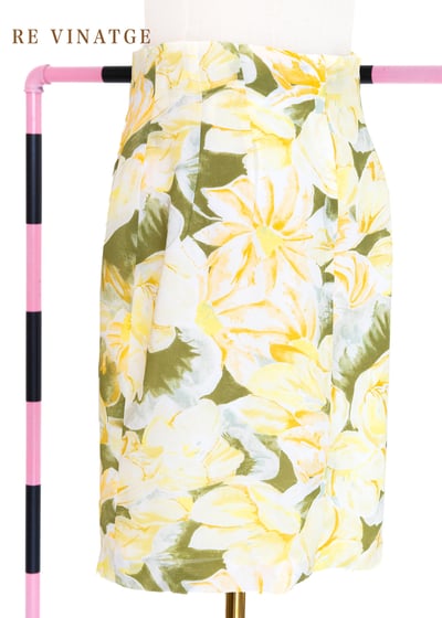 淡淡的粉黃色花朵短裙（26")3