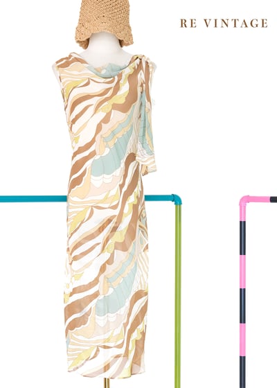 風紋與沙丘大地曲線透膚洋裝1