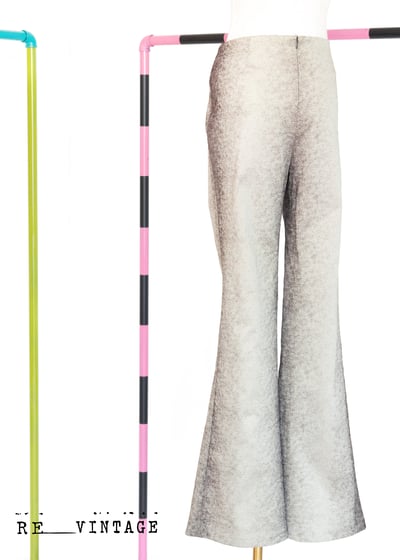 Pixelated brown 中高腰小喇叭褲10