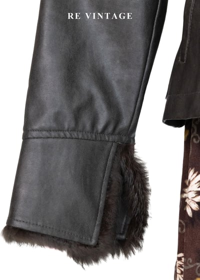 好萊塢名媛黑棕斑紋皮革外套8