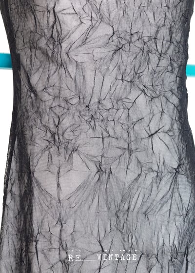 Crinkled 網紗蜘蛛網中長洋裝6