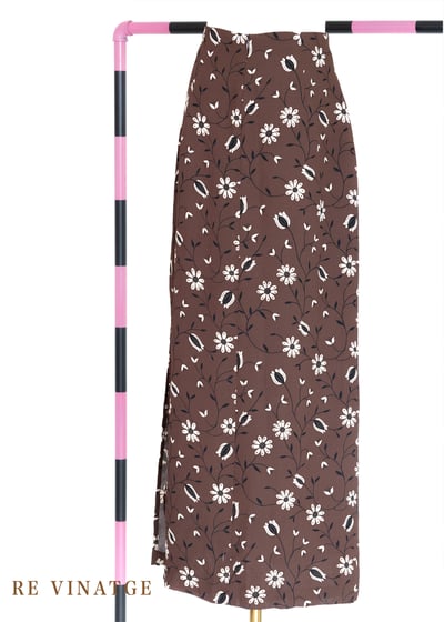 巧克力棕小白花長裙5