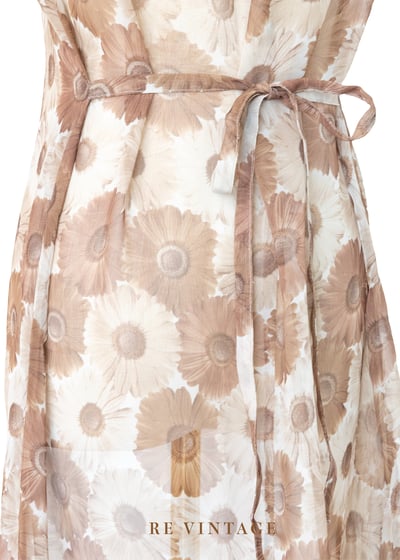 滿圖花花摩卡宗透膚雪紡長洋裝11