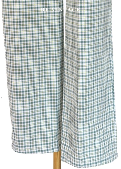 必備單品 - 藍綠色格紋長褲（28"）10