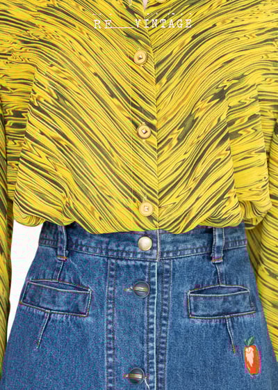 黃綠色の水波紋長袖襯衫4