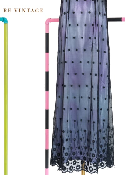 Black Flower 網紗雙色光影長洋裝10